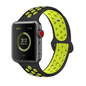 42/44/45mm Applicable to Apple iwatch Generation 7 two-color breathable sports silicone strap iwatch hole wrist strap (excluding dial)