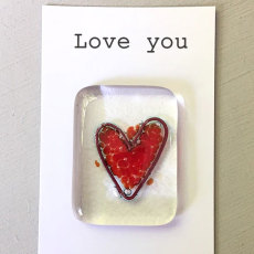 Valentine's Day Pocket Hugs Love  Pocket token glass Pocket Hearts keepsake gifts