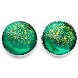 20MM Resin Colorful Gold Powder Round snap button charms