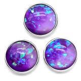 18MM Resin double color matte round  snap button charms