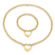 Stainless steel love bracelet necklace set Valentine's Day gift