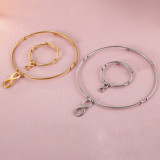 Stainless Steel Infinite Symbol Necklace Bracelet Set Valentine's Day Gift
