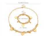 Stainless steel love bracelet necklace set Valentine's Day gift