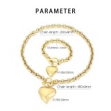 Stainless steel love bracelet necklace set Valentine's Day gift