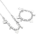 Stainless steel love bracelet necklace set Valentine's Day gift