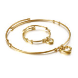 Stainless steel love bracelet necklace set Valentine's Day gift