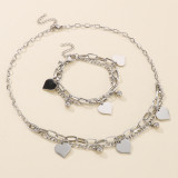 Stainless steel love bracelet necklace set Valentine's Day gift