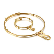 Stainless Steel Infinite Symbol Necklace Bracelet Set Valentine's Day Gift
