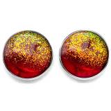 20MM Resin Colorful Gold Powder Round snap button charms