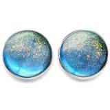 20MM Resin Colorful Gold Powder Round snap button charms