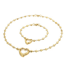 Stainless steel love bracelet necklace set Valentine's Day gift