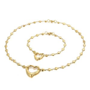 Stainless steel love bracelet necklace set Valentine's Day gift