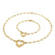 Stainless steel love bracelet necklace set Valentine's Day gift