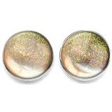 20MM Resin Colorful Gold Powder Round snap button charms