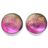 20MM Resin Colorful Gold Powder Round snap button charms