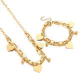 Stainless steel love bracelet necklace set Valentine's Day gift