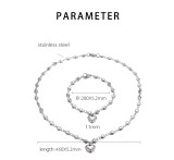 Stainless steel love bracelet necklace set Valentine's Day gift