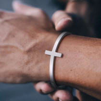Stainless Steel Handwear Fashion Belief Cross Bracelet
