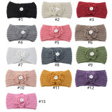 Winter Knit Headband  snap button beige for 20MM Snaps button jewelry wholesale