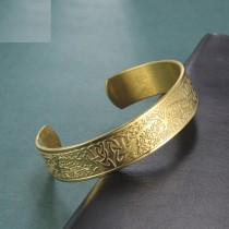 Stainless steel plant tree opening bracelet (with or without magnet version) street hip-hop style