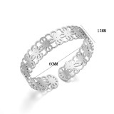 Stainless steel open adjustable hollow bracelet