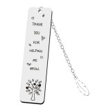 Stainless steel matte bookmark leaf tassel pendant