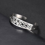 Stainless Steel Odin Triangle Fire Wheel Symbol Open Bracelet