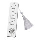 Stainless steel matte bookmark leaf tassel pendant