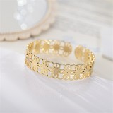 Stainless steel open adjustable hollow bracelet
