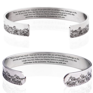 Stainless steel remember to be awesome 10MM wide open bracelet bracelet
