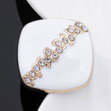 23MM Metal diamond square black and white for snap button charms