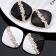 23MM Metal diamond square black and white for snap button charms