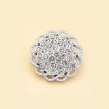 23MM Metal rhinestone flower shape snap button charms