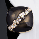 23MM Metal diamond square black and white for snap button charms