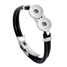 Stainless steel men's and women's personalized silicone bracelet 20MM Snaps button jewelry wholesale