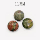 12MM natural turquoise snap button charms