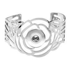 20MM Metal rose hollow bracelets Snaps button jewelry wholesale