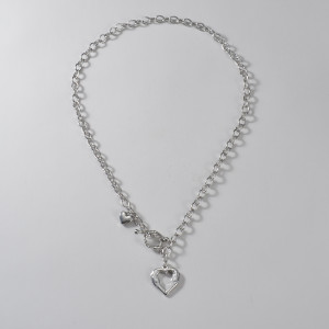 Stainless steel love hollow necklace