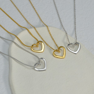 Stainless steel love pendant necklace