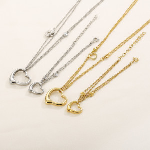Stainless steel love bracelet necklace set