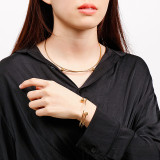 Stainless steel jewelry ball steel bracelet collar set