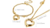 Stainless steel love bracelet necklace set
