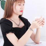 Stainless steel love bracelet necklace set