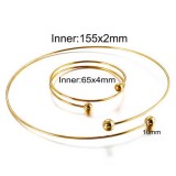 Stainless steel jewelry ball steel bracelet collar set