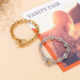 Stainless steel love bracelet necklace set