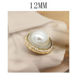 12MM Bi-color metal pearl snap button charms