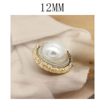 12MM Bi-color metal pearl snap button charms