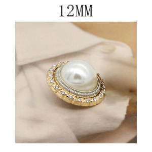 12MM Bi-color metal pearl snap button charms