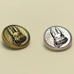23MM Metal Vintage Rabbit Round snap button charms