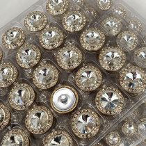 23MM Metal inlay drill snap button charms
